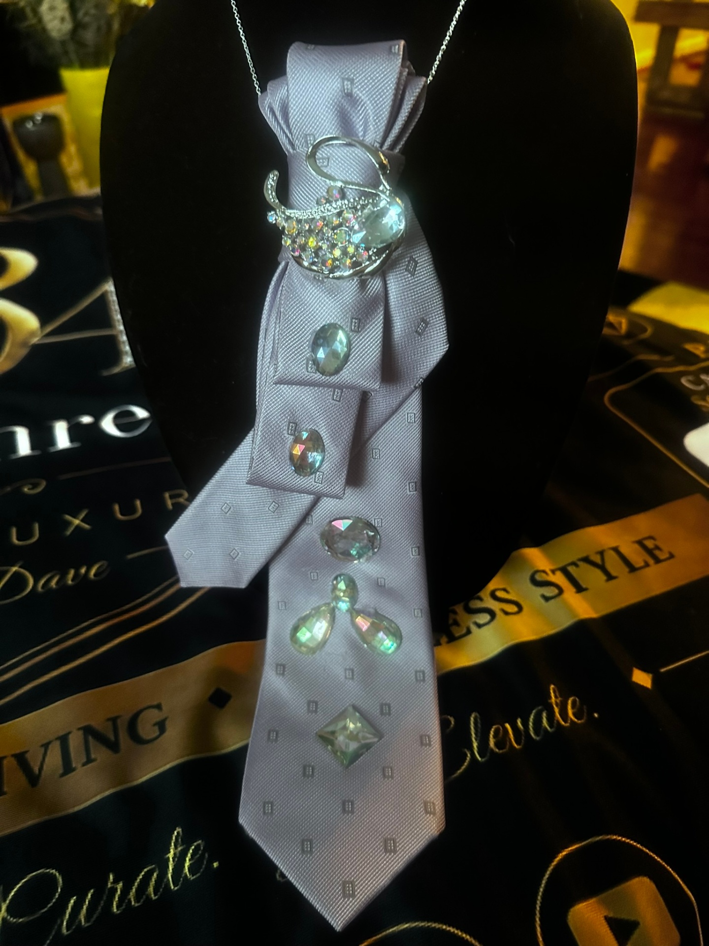 Thirty Three 44 jeweled necktie